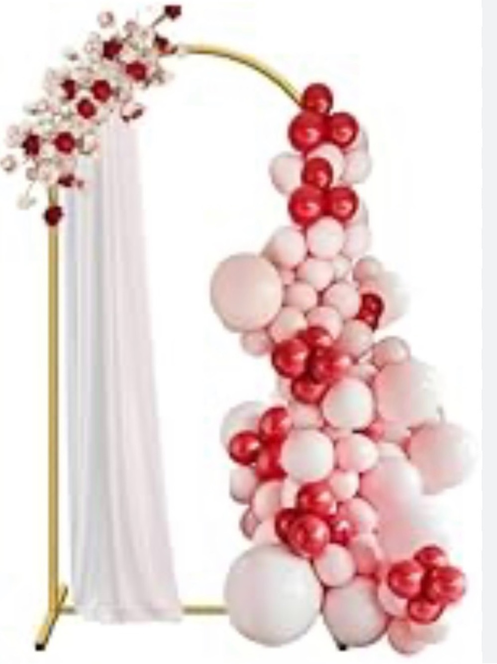 HEMMOTOP 6.6 ft Arch Backdrop Stand, Metal Wedding Arch Stands for Party,